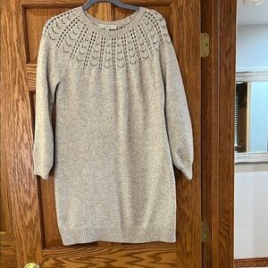LOFT Heather Beige Sweater Dress